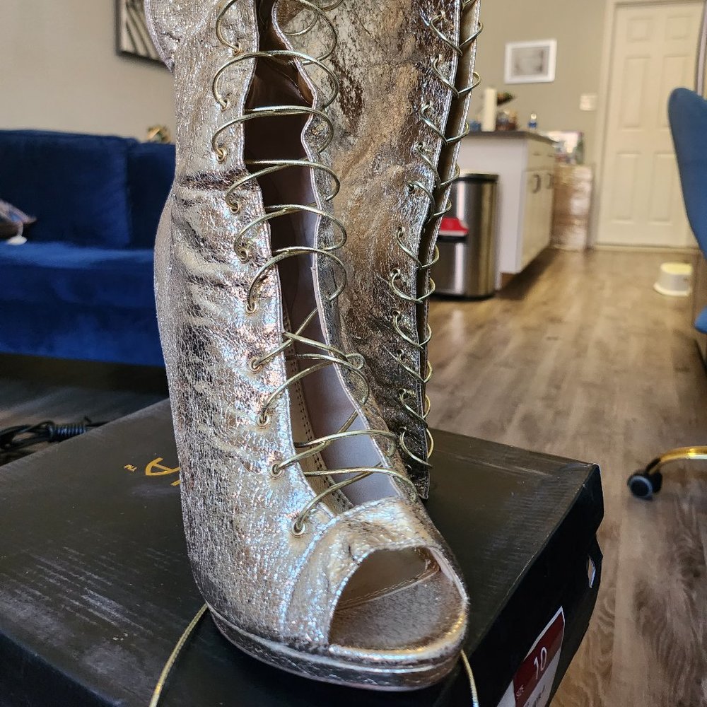 Gold Thigh High Boots